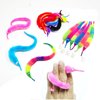 LE TOOTER 100 Pieces Fuzzy Worm Toys Fluffy Toy Worms Rainbow Worms on String Bulk Trick Toys Carnival Party Favors for Kid Cat
