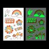 Finduat Glow In The Dark Groovy 70s Temporary Tattoos Stickers Kids Waterproof Luminous Tattoo Stickers Hippie Theme Birthday Party Supplies, Good Vibes Only Favors, Rainbow Arts and Crafts