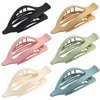 CHANDAT Flat Hair Clips 6 pcs Lay Down Claw Clips French Concord Hair Clips for Thick Hair Alligator Hair Clips for Thin Hair Duck Bill Hair Barrettes Hair Accessories for Women - Light