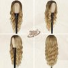 BARSDAR Long Ombre Blonde Wigs - 26 Inch Long Wavy Middle Part Wig for Women - Natural Looking Soft Synthetic Hair Replacement Wig Daily Party Cosplay Halloween Wig- Ombre Blonde