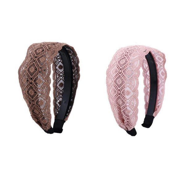 2Pcs Elegant Wide Headbands for Women Girl, Embroidery Wide Hairband Hair Hoop for Daily Wear