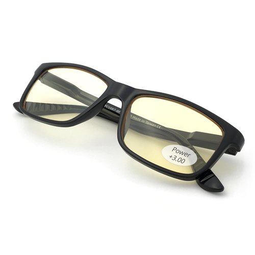 J+S Vision Reading Blue Light Glasses - Filters 90% High-energy blue light, 100% UV protection - Haka Reading (Classic Rectangle) Black Frame/Low Color Distortion Lens +1.50 Diopter