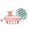 BABYSHEEP Silicone Hair Scrubber Shampoo Brush Scalp Massager Hair Growth 2 Pcs Scalp Exfoliator Wet Dry Head Massager Brush for Hair Growth & Scalp Care (Mint Green+Pearl Pink)
