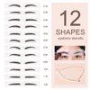 Eyebrow Powder Stencil Concealer Kit,Eyebrow Artifact, Eyebrow Definer Powder Stamp Makeup with 12 Reusable Thin & Thick Brow Stencils,Long Lasting Waterproof for Perfect Brow (#03 Dark brown)