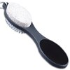 Grey Foot File Callus Remover - Versatile 4-in-1 Pedicure Tool Set with Foot Scrubber, Pumice Stone, Foot Rasp, and Sandpaper for Comprehensive Foot Care