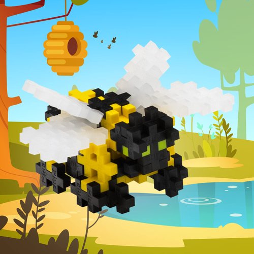 PLUS PLUS - Bumble Bee - 70 Piece, Construction Building Stem/Steam Toy, Interlocking Puzzle Blocks for Kids, Mini Maker Tube