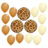 Giraffe Print 16 Piece Mylar and Latex Balloons Set Mocha Ivory Birthday Party Baby Shower