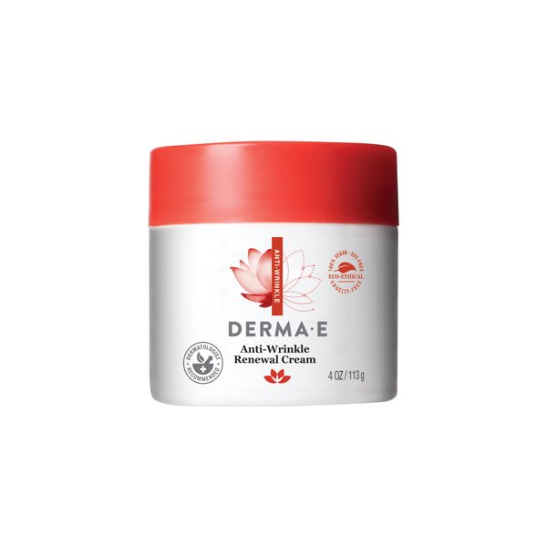 DERMA-E Anti-Wrinkle Renewal Skin Cream – Vitamin A (Retinyl Palmate) Wrinkle Treatment Cream – Vegan Anti-Aging Moisturizer to Smooth & Renew Aging Skin, 4 oz