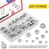 Hilitchi 140-Pcs M3 M4 M5 M6 M8 M10 M12 Hex Flange Nuts Assortment Kit - 304 Stainless Steel