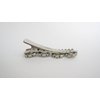 Generic Small silver metal and clear crystal alligator hair claw clip for thin fine hair Set 2 (Size: 1.25)