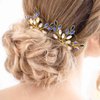 Barode Bride Wedding Hair Pins Blue Crystal Bridal Headpieces Hair Accessories for Women and Girls Pack of 2 (Blue)