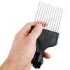 2 Pack Black Metal Hair Pick Afro Pick for Curly Hair Smooth Hair Pick Comb Wide Tooth Comb Professional Afro Comb for Women/Men Hair Styling Hairdressing Tool Teasing Pick Combs(Black)