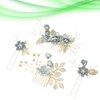 NUOBESTY Bride Clip 4 Pcs Wedding Hair Comb Rhinestones Crystal Floral Bridal Hair Clips Hair Pin Hair Jewelry for Wedding Dress Accessories (Green) Hair Accessories