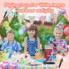 kymqlyw 36 Pcs Flying Saucer Flying Disc Toy Helicopter Toy Disco Flyers Include 12 String Launchers and 24 Flying Saucer Flying Disc Launcher Flying Toys Little Teens Outdoor Activity Birthday Favors