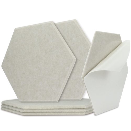 BXI Hexagon Felt Bulletin Board - 14.2 X 12.3 X 3/8 Inches 6 Pcs Self-adhesive Poster Board, Thick Pin Tiles Display Vision Board, Sturdy Photo Picture Panels for Home Office Classroom Wall Decoration