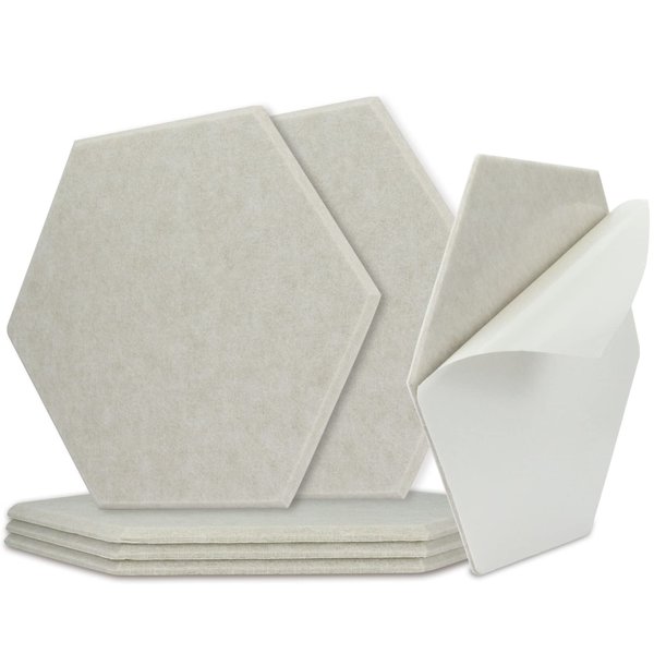 BXI Hexagon Felt Bulletin Board - 14.2 X 12.3 X 3/8 Inches 6 Pcs Self-adhesive Poster Board, Thick Pin Tiles Display Vision Board, Sturdy Photo Picture Panels for Home Office Classroom Wall Decoration