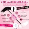 Lash Extension Kit 168 Pcs Individual Lashes Soft Cluster Lashes with Lash Bond and Seal Lash Remover Lash Applicator Eyelash Extension Kit Easy to Apply at Home(Considerate,D-8-18mix Kit)