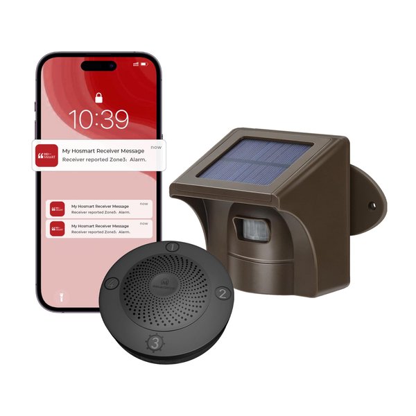 eMACROS Pro 3 Driveway Alarm with Phone App-1/2 Mile Long Range Solar Wireless Driveway Alarm,Outdoor Driveway Alarms Wireless Outside Weatherproof Motion Sensor & Detector