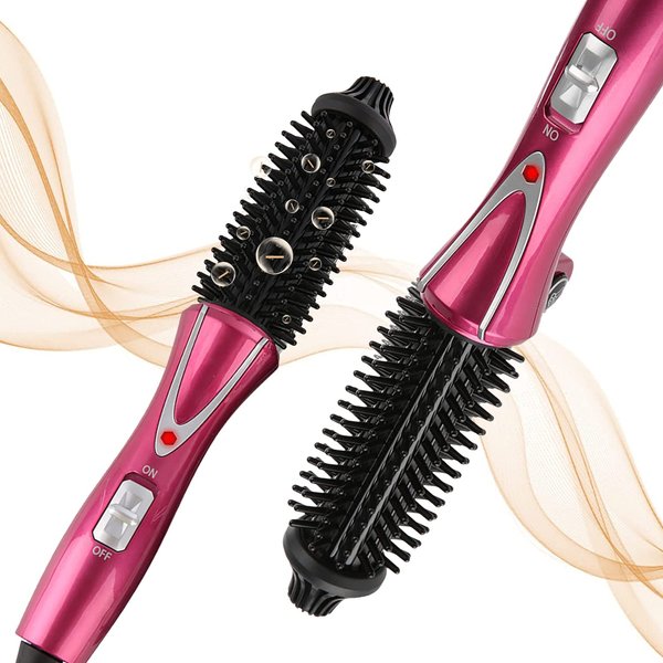 Curling Iron Brush, Hair Curler Hot Brush Professional Anti-Scald Instant Heat Up Curling Wands Suitable Heated Styler Brush for Long/Short Hair (US Plug（110-240V）)