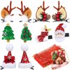 18 Pieces Christmas Hair Clips Christmas Organza Bags Set Hair Accessories Xmas Small Gifts Hairpins Jewelry Candy Gift Bags Mini Drawstring Bags for Women Girls Winter Wedding Christmas Party