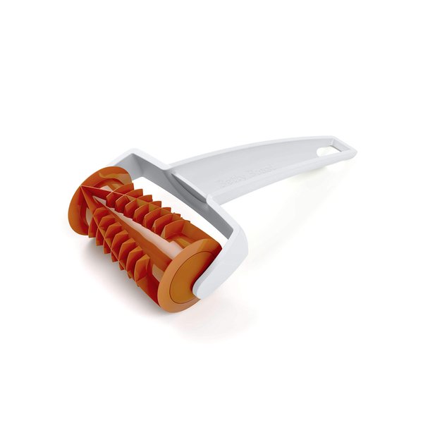 Betty Bossi Christmas Roller - Dough Roller/Pastry Roller from for Irresistible Baked Christmas Specialities, Pastry Cutter and Pastry Roller with Pattern., grey, orange, l 17 × w 7 × ø 4cm