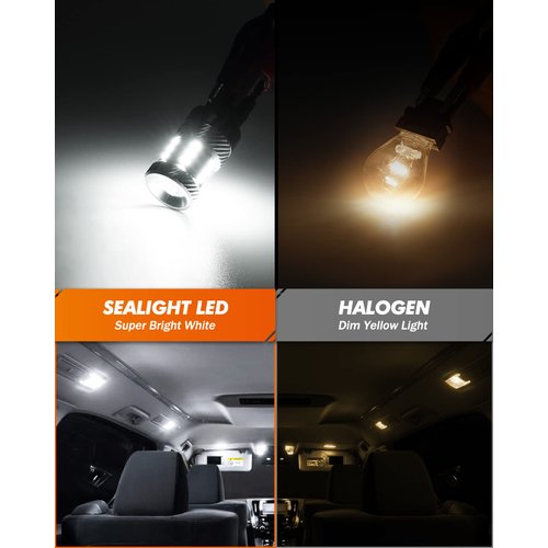 SEALIGHT [2023 New Upgrade 912 921 LED Bulbs, W16W 906 904 902 LED Bulb Reverse Light T15 Backup LED Light Bulb, 1800Lumens Super Bright Light 6000K Xenon Cool White, Pack of 2