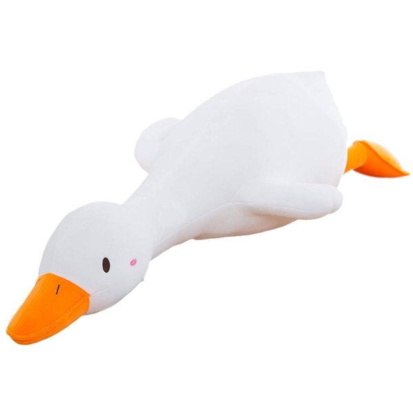 Goose Plush Toy Cute Duck Plushie Hugging Plush Pillow Duck Stuffed Animal for Kids and Friends (White Round Eyes,25.6'')