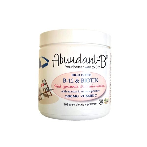 Sufficient-C Abundant-B High-Dose Methyl B-12 and Biotin Pink Lemonade Energy Drink Mix Solution - Flavor w/Function in Each Refreshing sip!