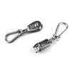 Hamineler 2PCS 304 Stainless Steel Single Pulley Block M15, Wire Rope Crane Pulley Block Hanging Wire Towing Wheel with 2PCS Spring Snap Hook