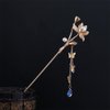 Pokinge 2Pcs Vintage Tassel Metal Hairpin Chinese Bridal Hair Sticks Headdress Butterfly Crystal Hairpin Flower Pearl Hairpin Women Hair Accessories