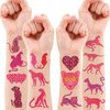 Generic 96 PCS Pink Cheetah Print Temporary Tattoos Theme Birthday Party Favors Supplies Decorations Decor for Girls Boys Classroom School Prizes Rewards