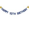 HAPPY 10TH BIRTHDAY Banner,Pre-Strung,Blue Paper Glitter Party Decorations for 10 Years Old 10TH Birthday Party Supplies Letters Blue ZHAOFEIHN