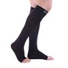Doc Miller Open Toe Compression Socks Women and Men, 20-30 mmHg Toeless Compression Socks Women, Recovery Support Circulation Shin Splints Varicose Veins (Black, Medium)