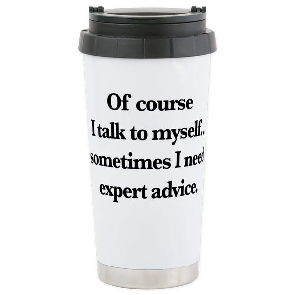 CafePress Of Course I Talk 16 Oz Stainless Steel Travel Mug Stainless Steel Travel Mug, Insulated 20 oz. Coffee Tumbler