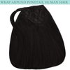 Hair Extensions Clip in Ponytail Human Hair Extensions Natural Black 16 Inch 80g Wrap Around Ponytail Hair Extensions with Magic Paste Pony Tail Hair Extensions Hairpieces for Girls