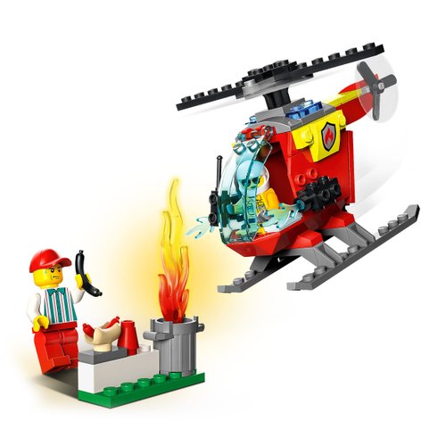 LEGO® City Fire Helicopter 60318 Building Kit for Kids Aged 4;Firefighter;Vendor Minifigures