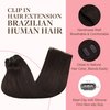 GOO GOO Clip in Hair Extensions Real Human Hair, 24inch 120g 7Pcs, 4/27/4 Balayage Chocolate Brown to Caramel Blonde, Remy Human Hair Extensions Clip ins for Women, Natural Human Hair