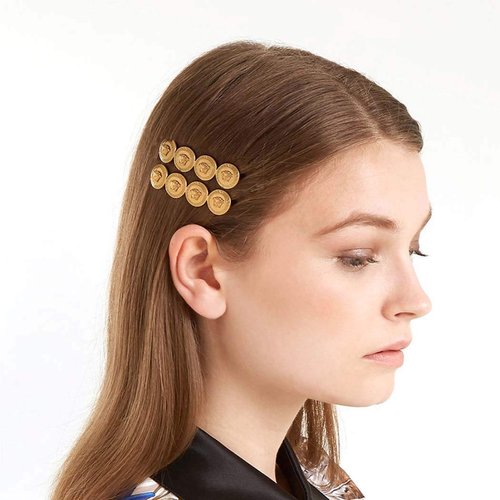 Yalice Coin Bobby Pins Barrettes Bride Hair Clips Wedding Hair Accessories for Women 2Pcs (Gold)