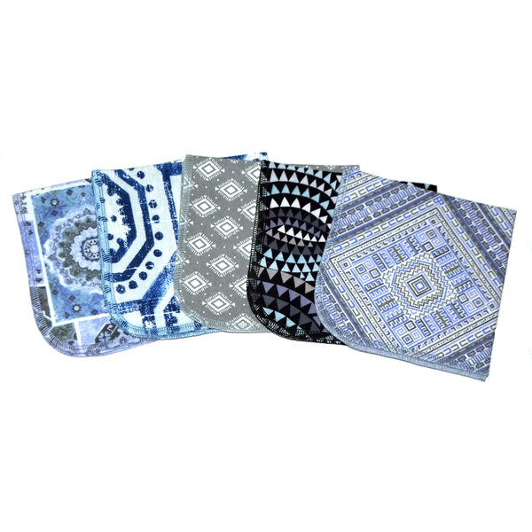 1 Ply Moroccan Tile Flannel Washable Lunchbox Napkins 12x12 inches 5 Pack