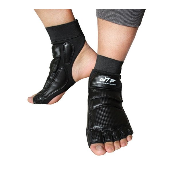 Lorsoul Taekwondo Foot Protector Gear Martial Arts Fight Feet Guard Ankle Support for Men Women Kids Boxing Kicking Punch Bag Sparring Training MMA UFC (Medium, Black)