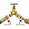 HQMPC Garden Hose Quick Connect Solid Brass Quick Connector Garden Hose Fitting Water Hose Connectors 3/4 inch GHT (4Sets)