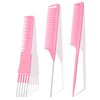 TsMADDTs Comb Set, 3Pcs Hair Combs, Fine Tooth Rat Tail Parting Combs and Lift Teasing Comb for Women and Men Hair Pick& Styling