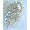 Sindary Wedding Headpiece 3.74" Bridal Hair Comb Austrian Crystal HZ4243 (Gold-Tone Clear)