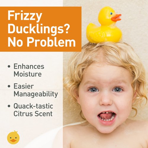 FuzzyDuck Kids Conditioner, All Hair Types, Moisturizer, made w/Aloe, Sea Botanicals & Honey that reduces Frizz, increases Moisture Content & Manageability for Smooth & Silky Hair-Citrus Medley, 8oz