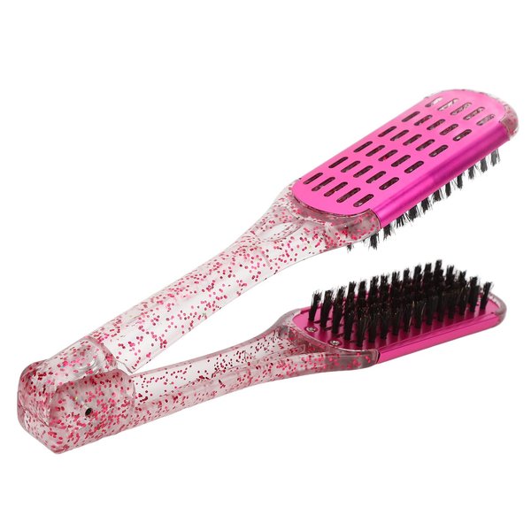 Dual Sided Straightening Splint Hair Brush Hair Straightening Comb Brush Dry Wet Use Hair Detangling Brush for Smoothing Silky Hair