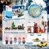 Christmas Friends Set Christmas Ornaments, City Holiday Train Station Set, Christmas Tree, 5 Friends Minifigures, City Ski Center, Gift for Girl 6+, Compatible with Lego Christmas Sets, 565 PCS