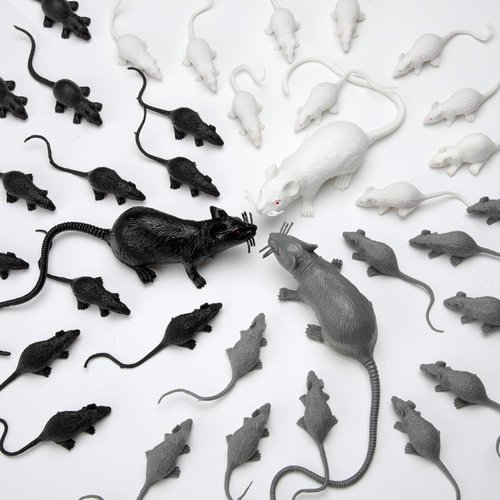 Boao 33 Pcs Plastic Fake Rat Plastic Mouse Toys Decorations Realistic Pranks Rats Simulated Big Small Mouse Mice Toys for April Fools Day Halloween Prank Party Supplies