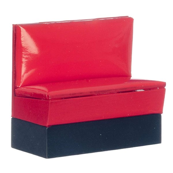 Dollhouse Miniature 1:12 Scale 1950's RED Booth Bench #T5900