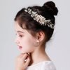 PRDGIRL Flower Wedding Hair Comb for Girls Crystal Pearls Floral Princess Bride Hair Accessories Headpiece for Bridesmaid Women First Communion (Gold)