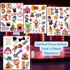 Circus Temporary Tattoos - Animal Clown Magical Circus Birthday Decorations Carnival Party Favors Supplies Gift Idea Holiday Festival For Boy Girls
